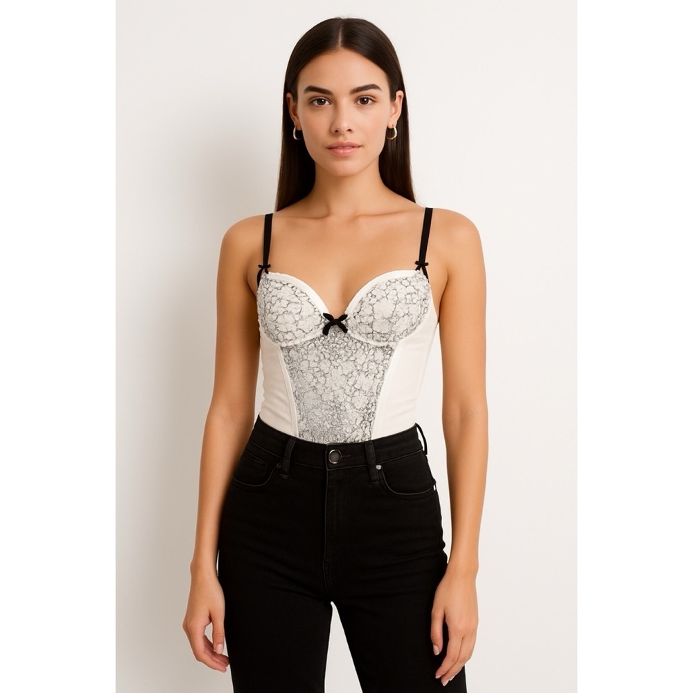 Victoria’s Secret Lace Bustier Corset Top with Garter Straps